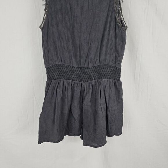 Free People Womens Soft Surplice Romper Size Small Dark Gray Elastic Waist - Picture 7 of 8